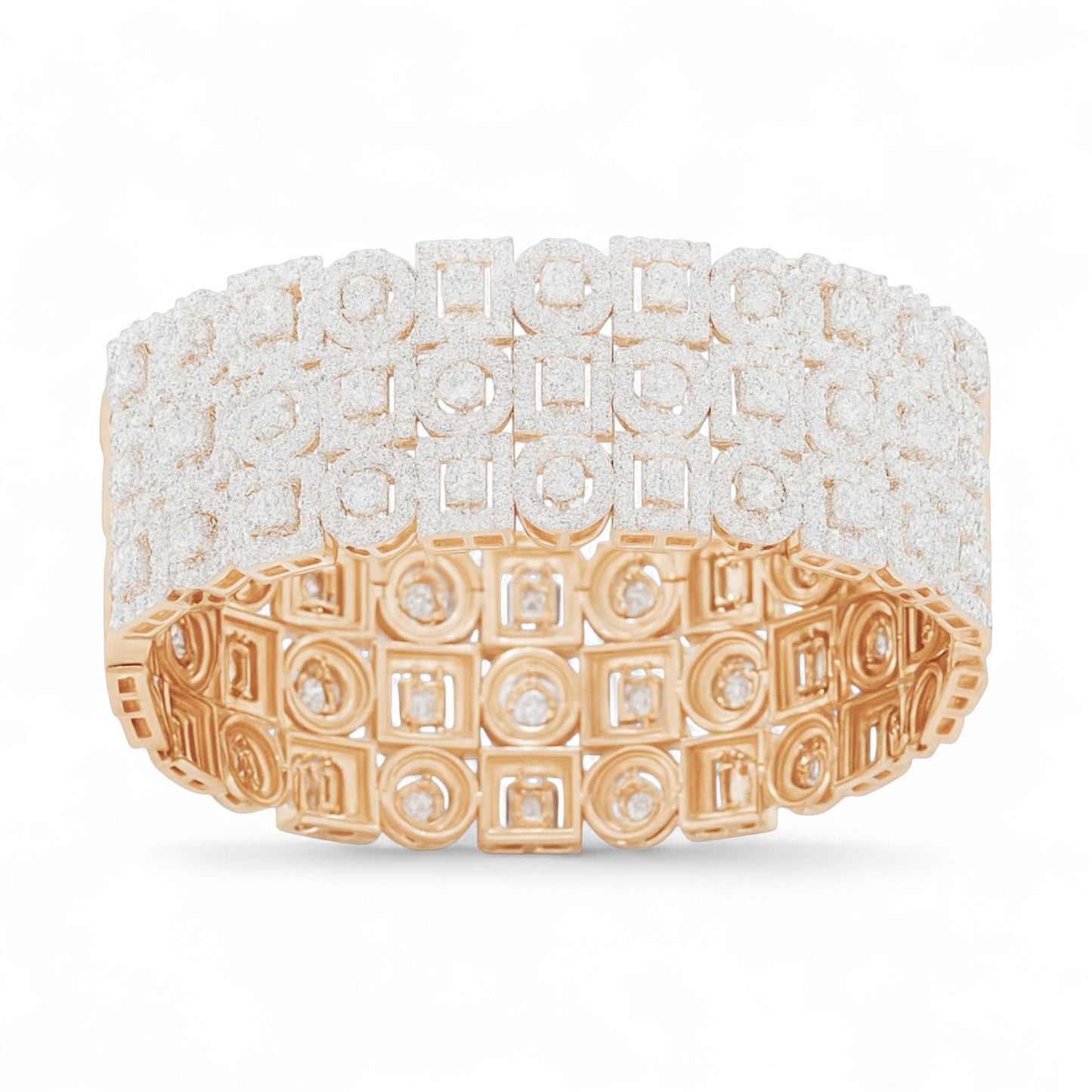 Bold Geometric Diamond Cuff Bracelet