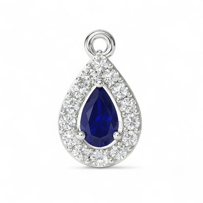 Blue Pear Stone Diamond Pendant
