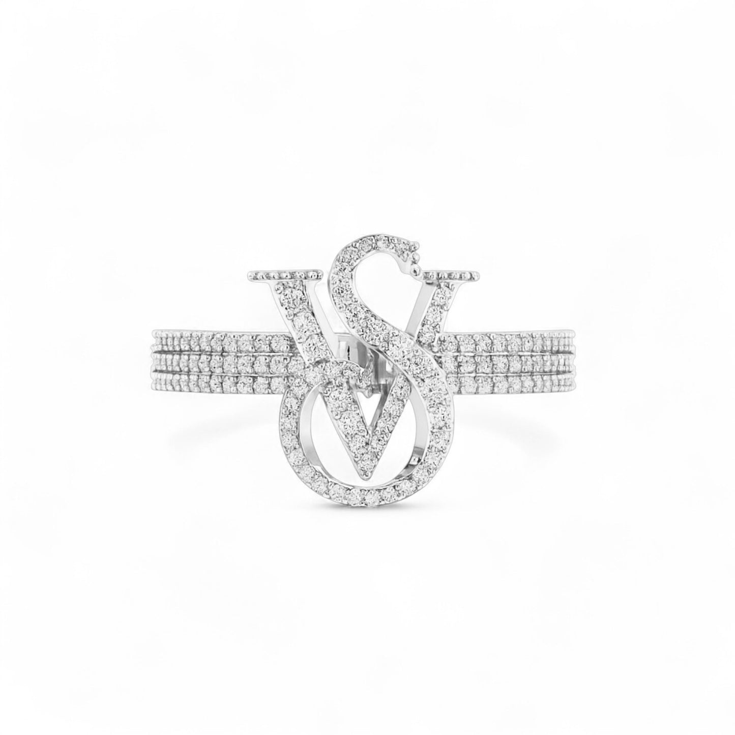 Custom Initial Diamond Statement Ring