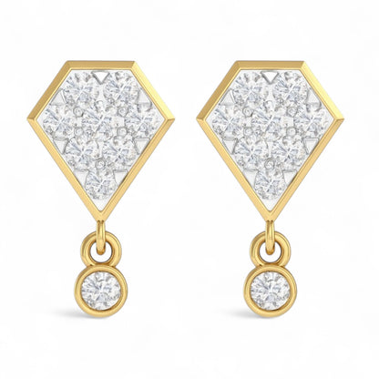 Geometric Spark Diamond Jhumka Earrings
