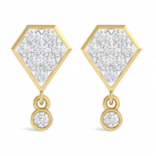 Geometric Spark Diamond Jhumka Earrings