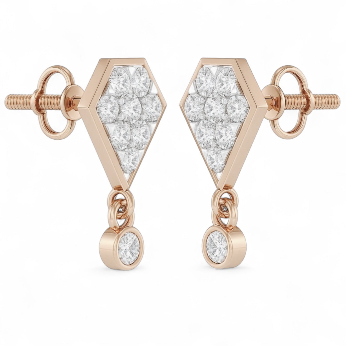 Geometric Spark Diamond Jhumka Earrings