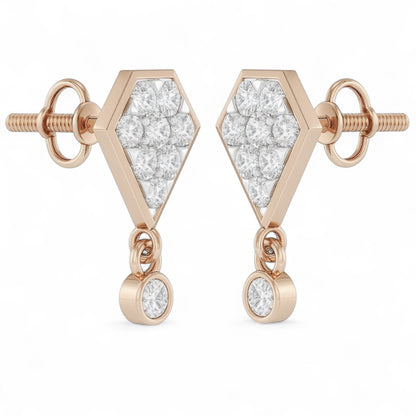 Geometric Spark Diamond Jhumka Earrings