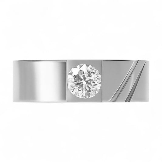Single Stone Diamond Band Ring