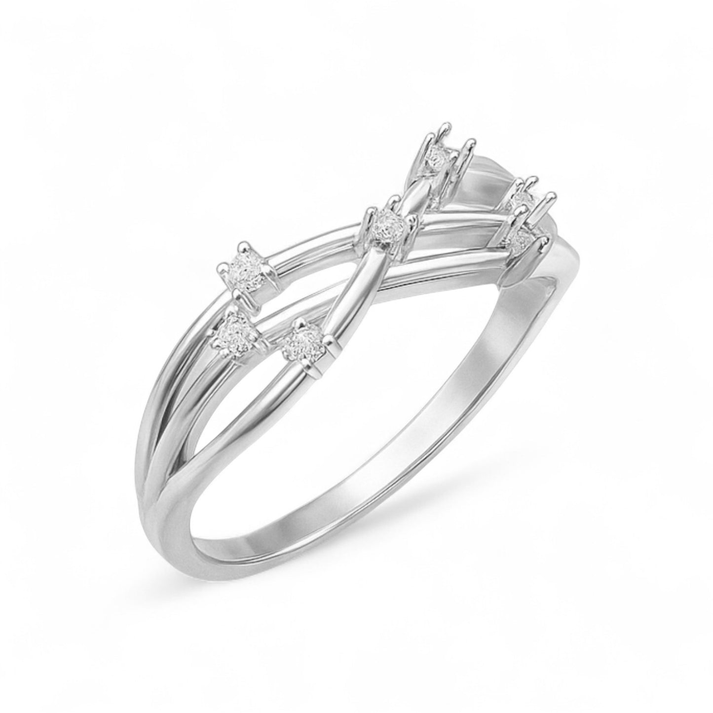 Criss Cross Mini Diamond Ring