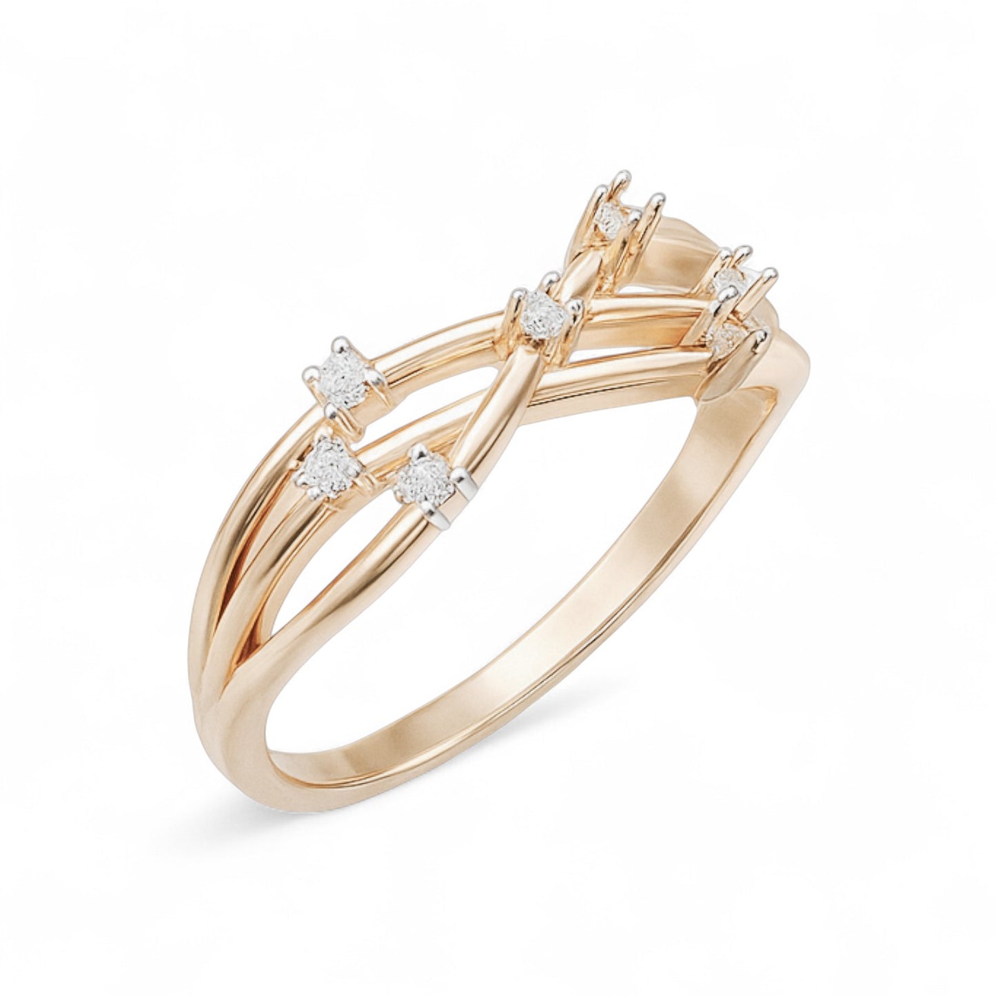 Criss Cross Mini Diamond Ring