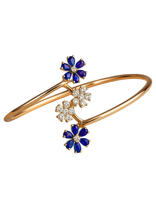 Blue Floral Diamond Bracelet Kadaa