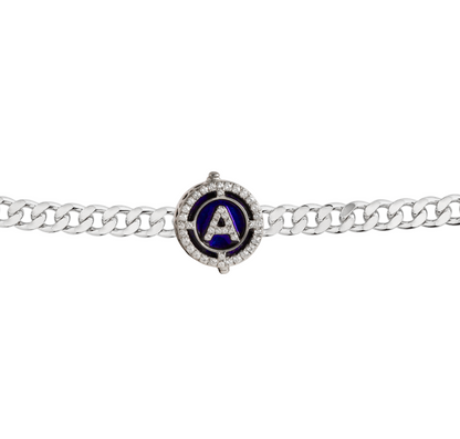 2 in 1 Chain Bracelet cum Personalized Button Cover Cufflinks in Gold and Diamond