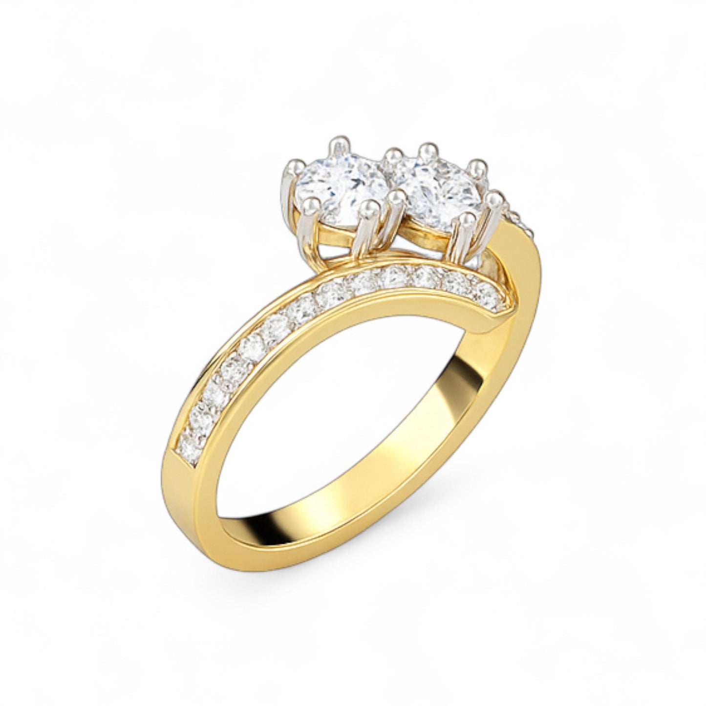 Twin Spark Diamond Band Ring