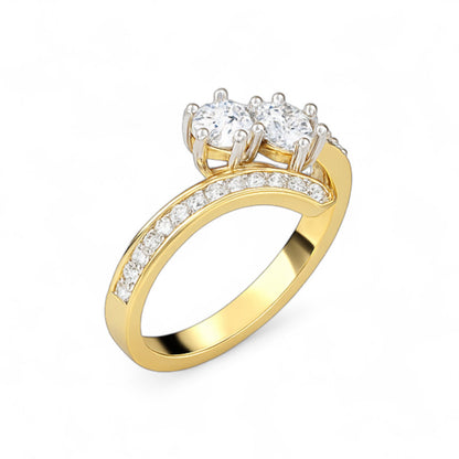 Twin Spark Diamond Band Ring