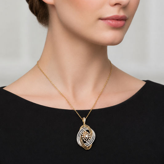 Ethereal Swirl Diamond Statement Pendant