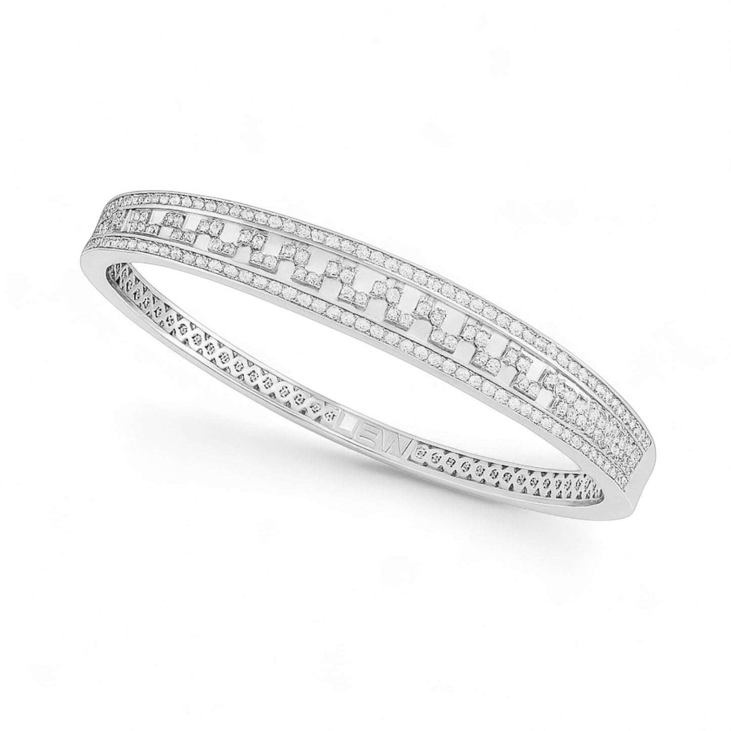 Bold Geometric Diamond Bangle Bracelet