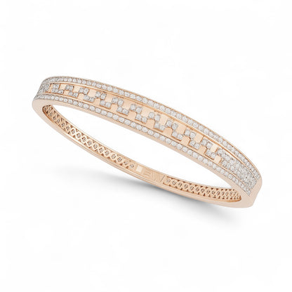 Bold Geometric Diamond Bangle Bracelet