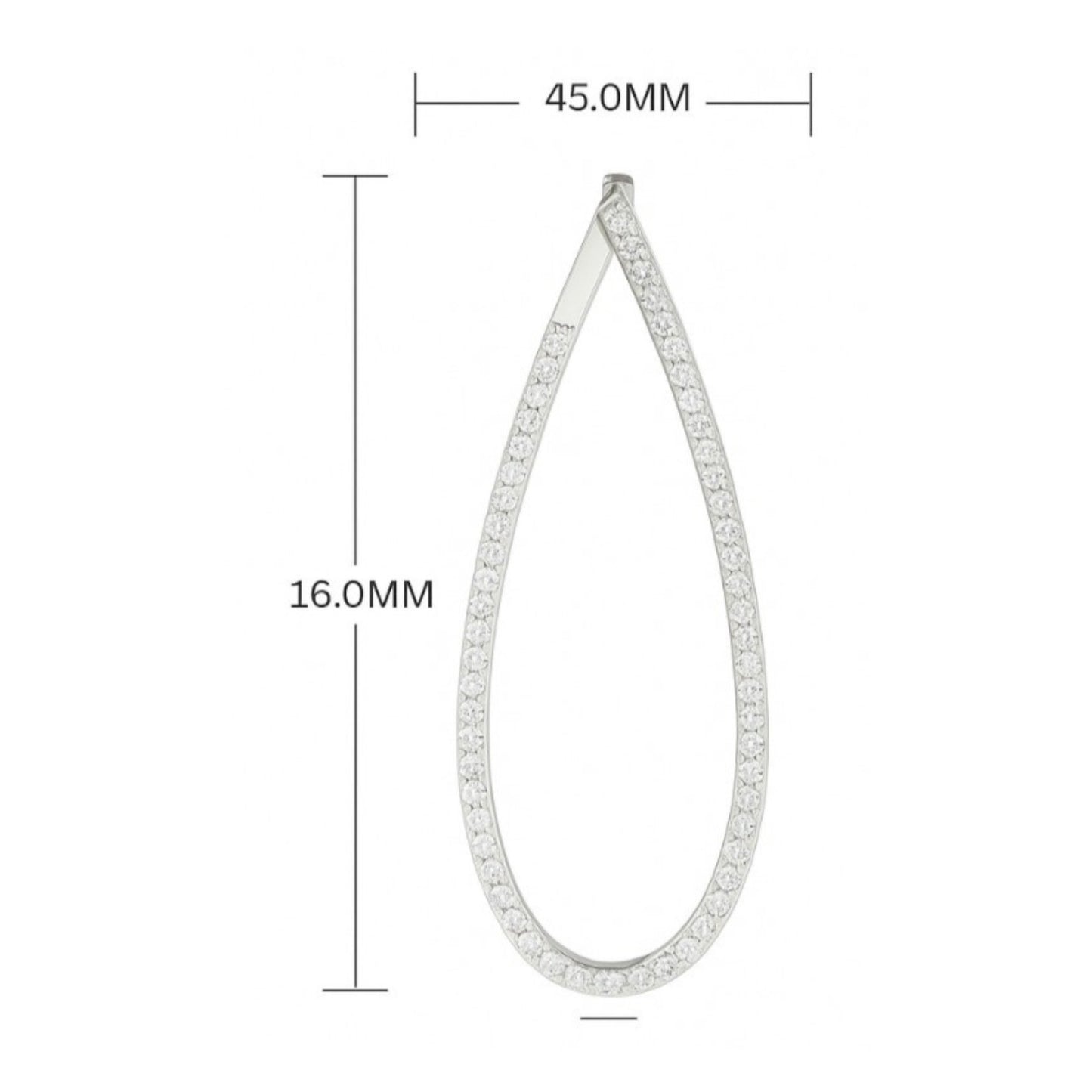 Teardrop Diamond Hoop Earrings