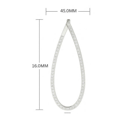 Teardrop Diamond Hoop Earrings