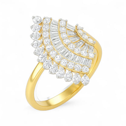 Royal Fan Diamond Cocktail Ring