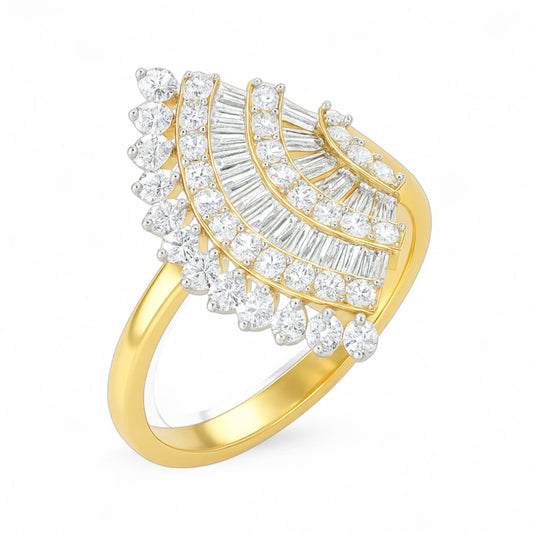 Royal Fan Diamond Cocktail Ring