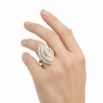 Royal Fan Diamond Cocktail Ring