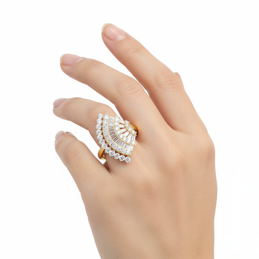 Royal Fan Diamond Cocktail Ring