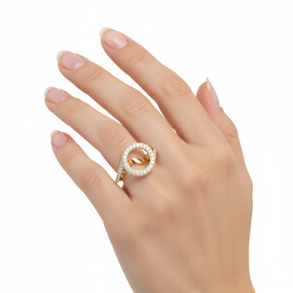 Spiral Halo Statement Ring