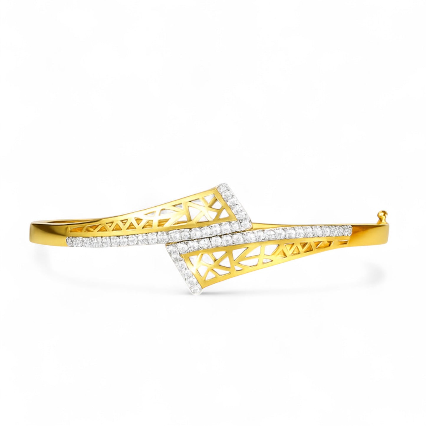 Geometric Diamond Lattice Bangle Bracelet