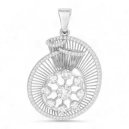Contemporary Round Diamond Burst Pendant in Gold