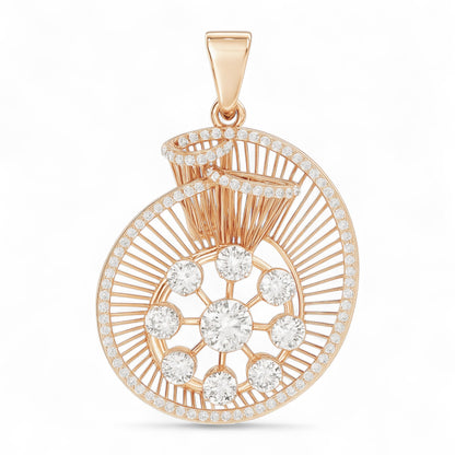 Contemporary Round Diamond Burst Pendant in Gold