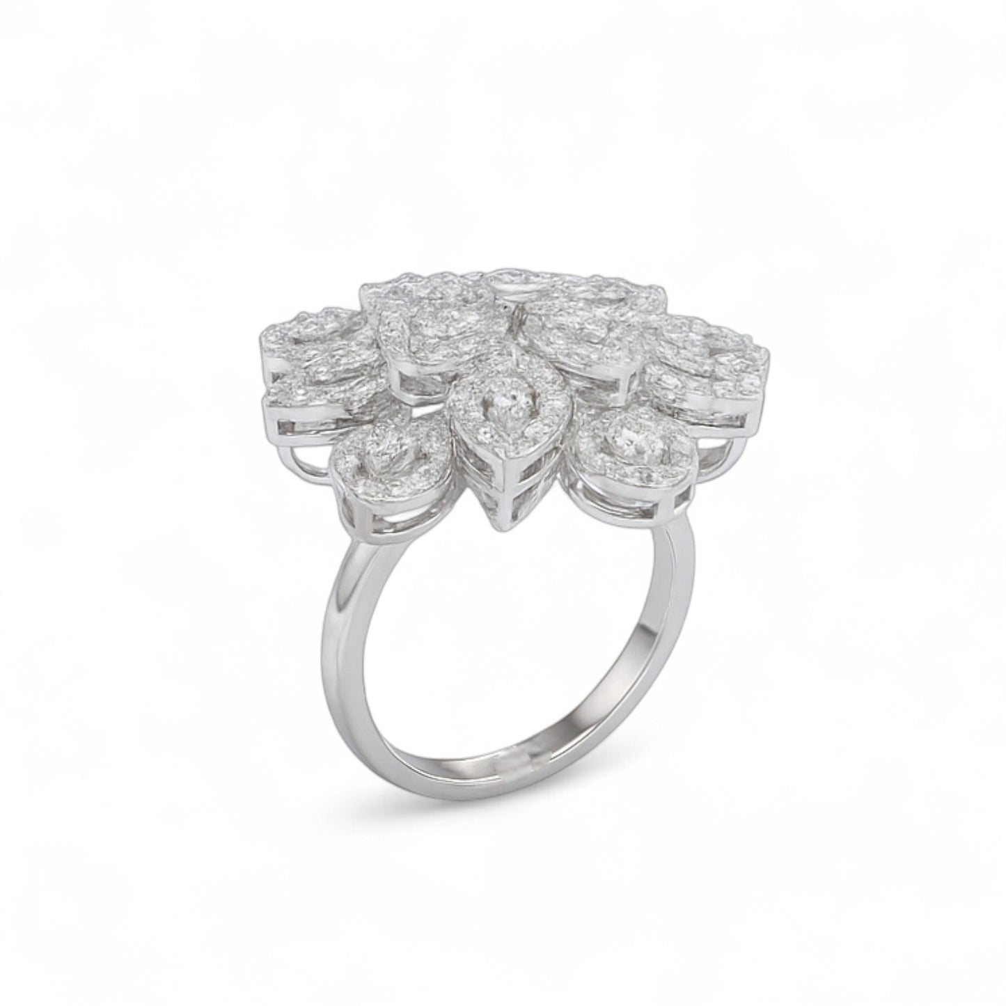 Grand Floral Cluster Cocktail Ring