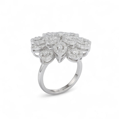 Grand Floral Cluster Cocktail Ring