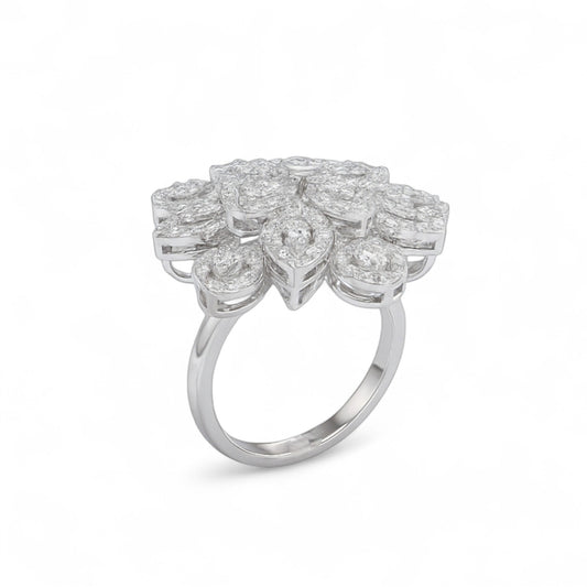 Grand Floral Cluster Cocktail Ring