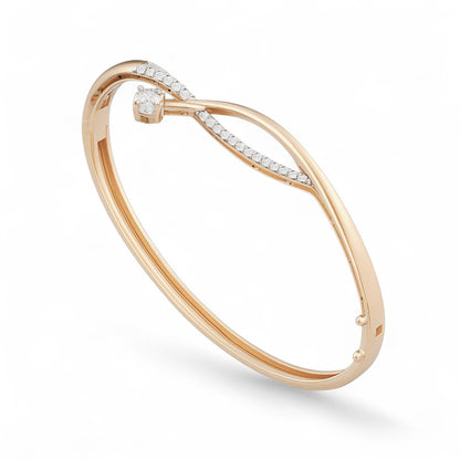 Artistic Criss Cross Diamond Bangle