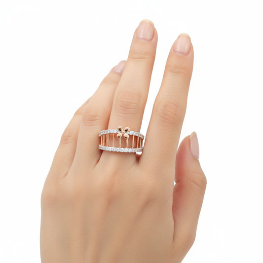 Rose Gold Blossom Diamond Ring