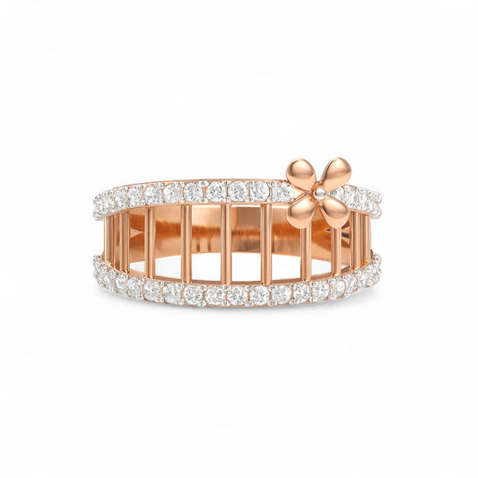 Rose Gold Blossom Diamond Ring