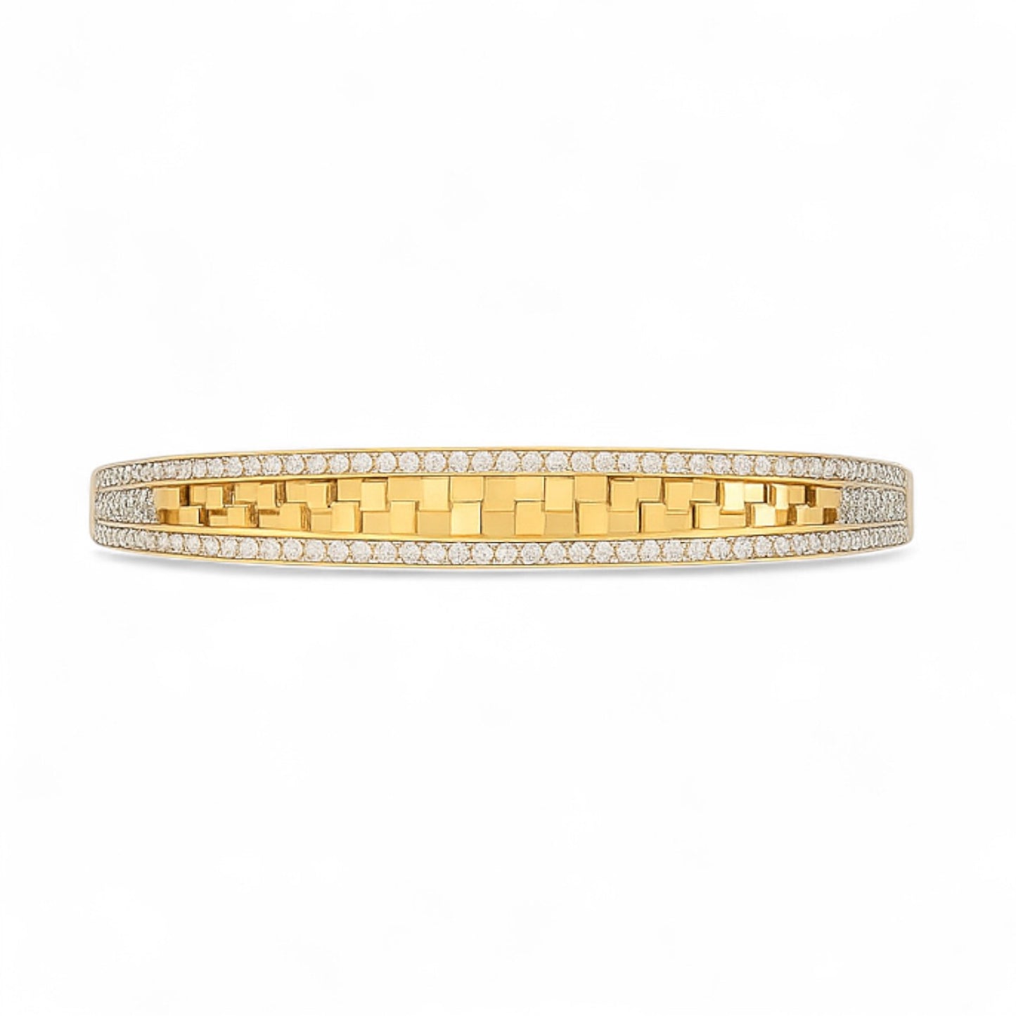 Bold Geometric Diamond Bangle Bracelet
