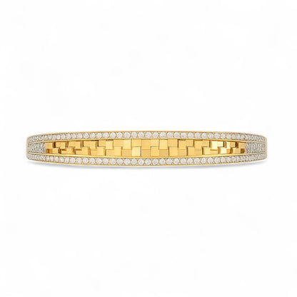 Bold Geometric Diamond Bangle Bracelet