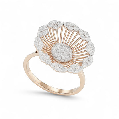 Radiant Floral Diamond Cluster Ring