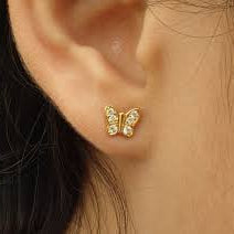 Baby Butterfly Small Diamond Stud Earrings