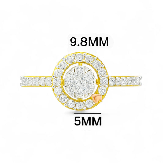 Petal Heart Halo Ring
