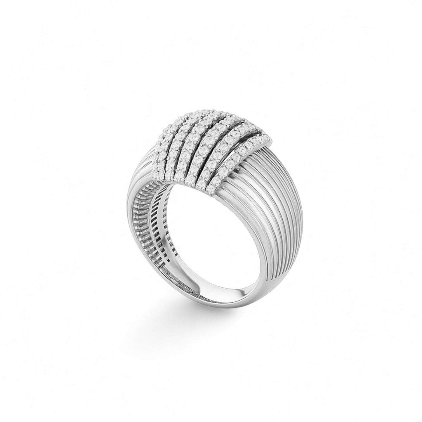 Bold Dome Diamond Band Ring