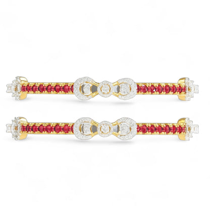 Twin Bow Ruby Diamond Bangle