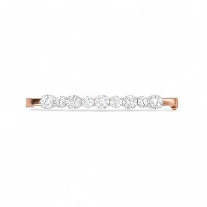 Elegant Rose Gold Diamond Bangle with Graduated Stones