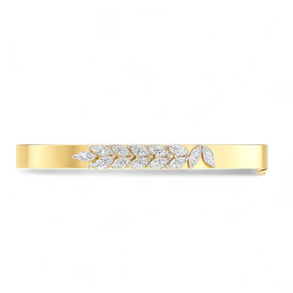 Minimalist Marquise Diamond Gold and Silver Bracelet