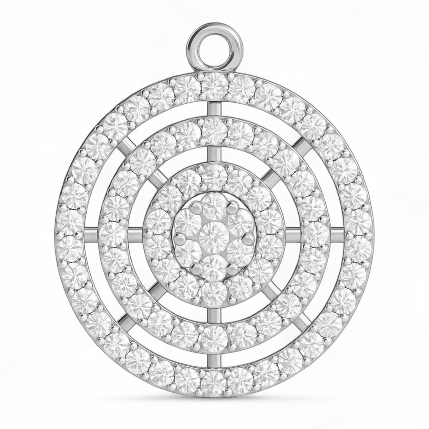 Classic Diamond Halo Circle Pendant