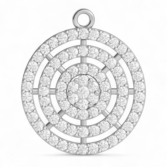 Classic Diamond Halo Circle Pendant