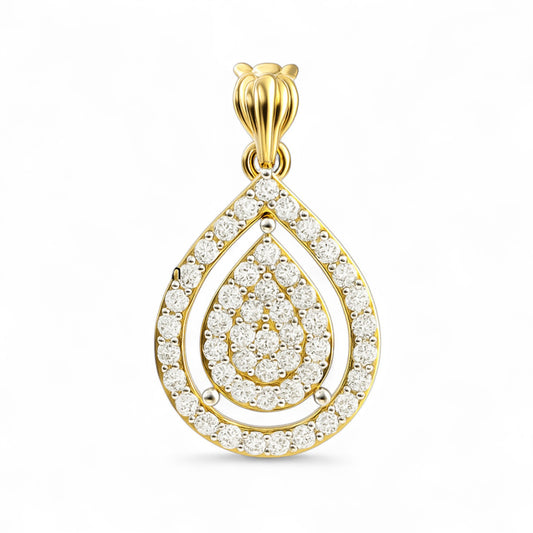 Classic Teardrop Diamond Pendant with Matching Studs