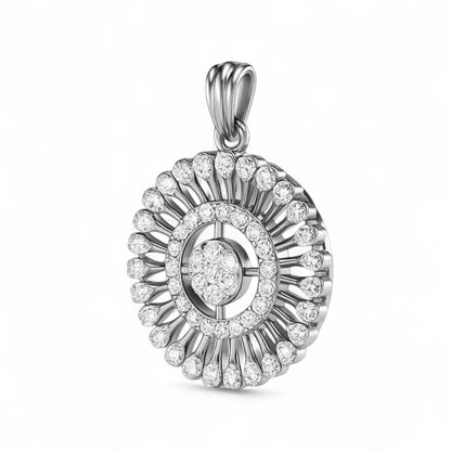 Radiant Round Diamond Sunburst Pendant