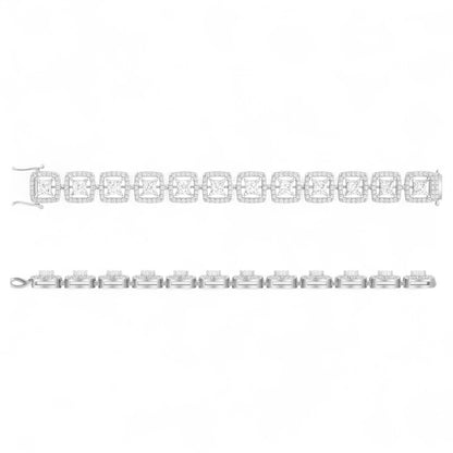 Radiant Square Link Diamond Chain Bracelet