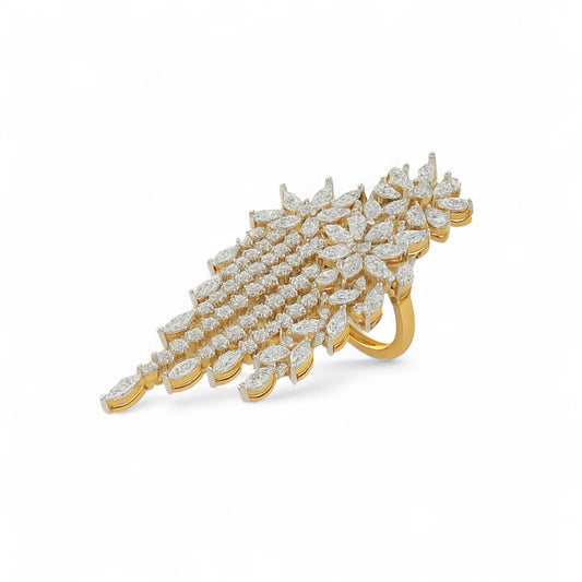 Cascading Diamond Waterfall Ring