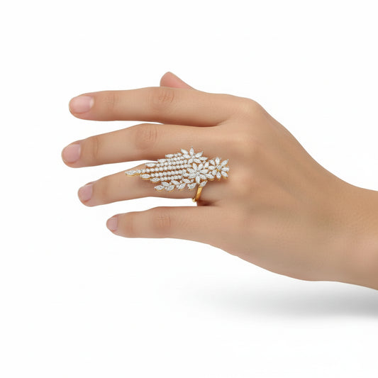 Cascading Diamond Waterfall Ring