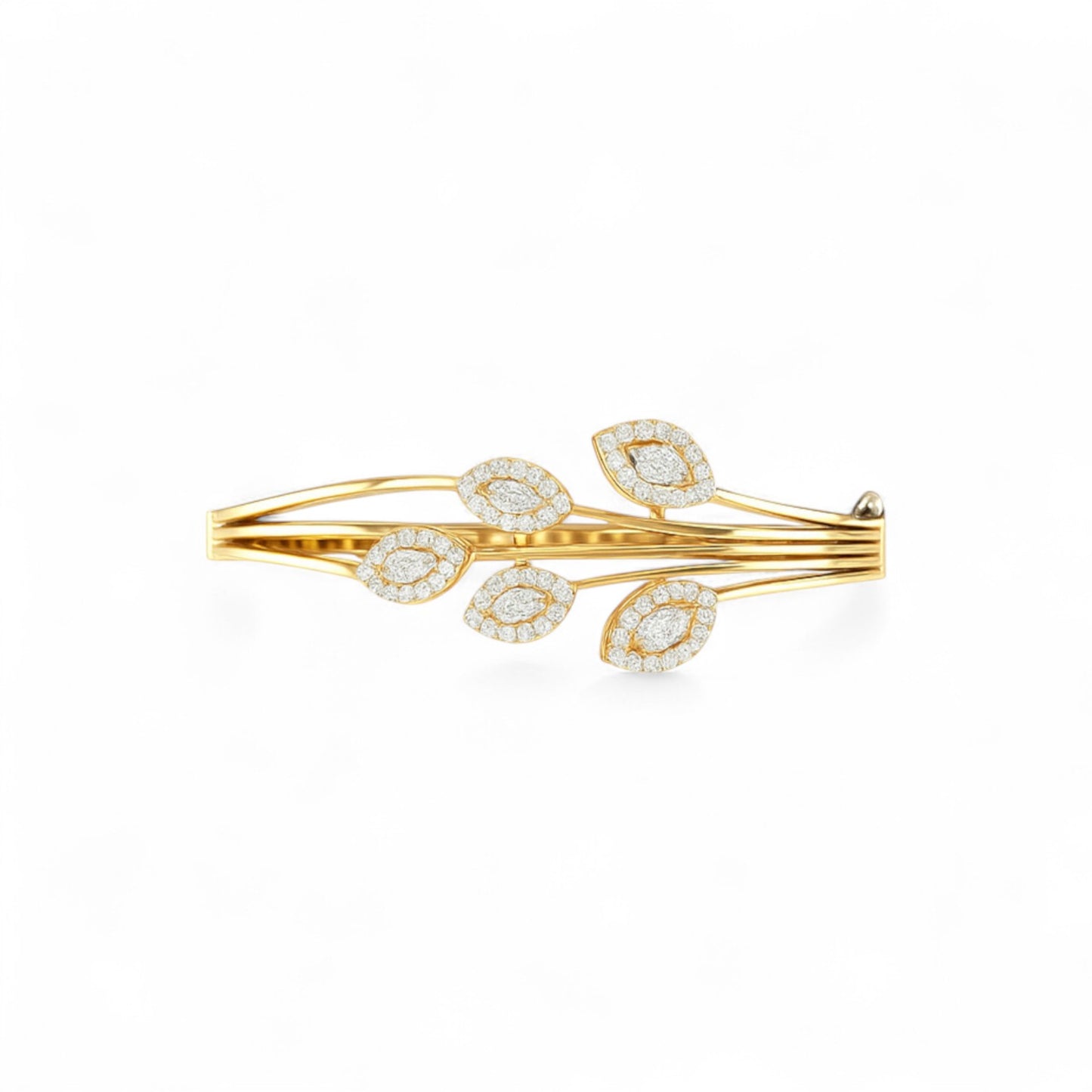 Marquise Leaf Diamond Open Bracelet